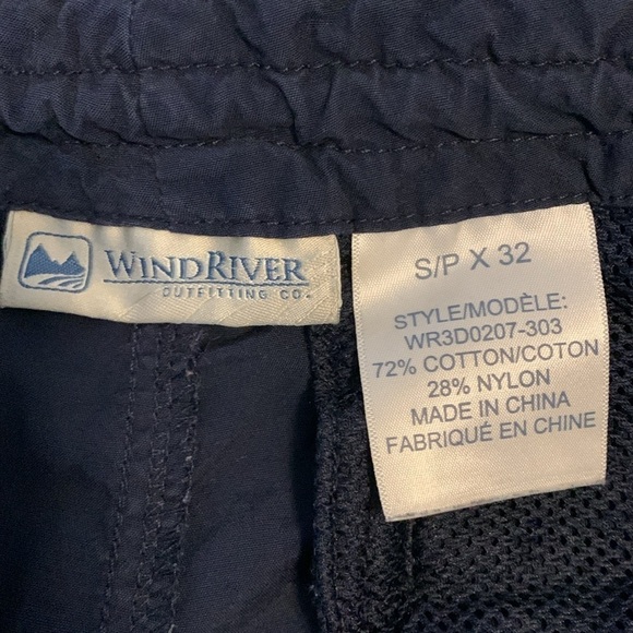 WINDRIVER Zip Off Pants Men’s Small x 32 Navy Lightweight Drawstrings 3 lengths - Picture 12 of 14